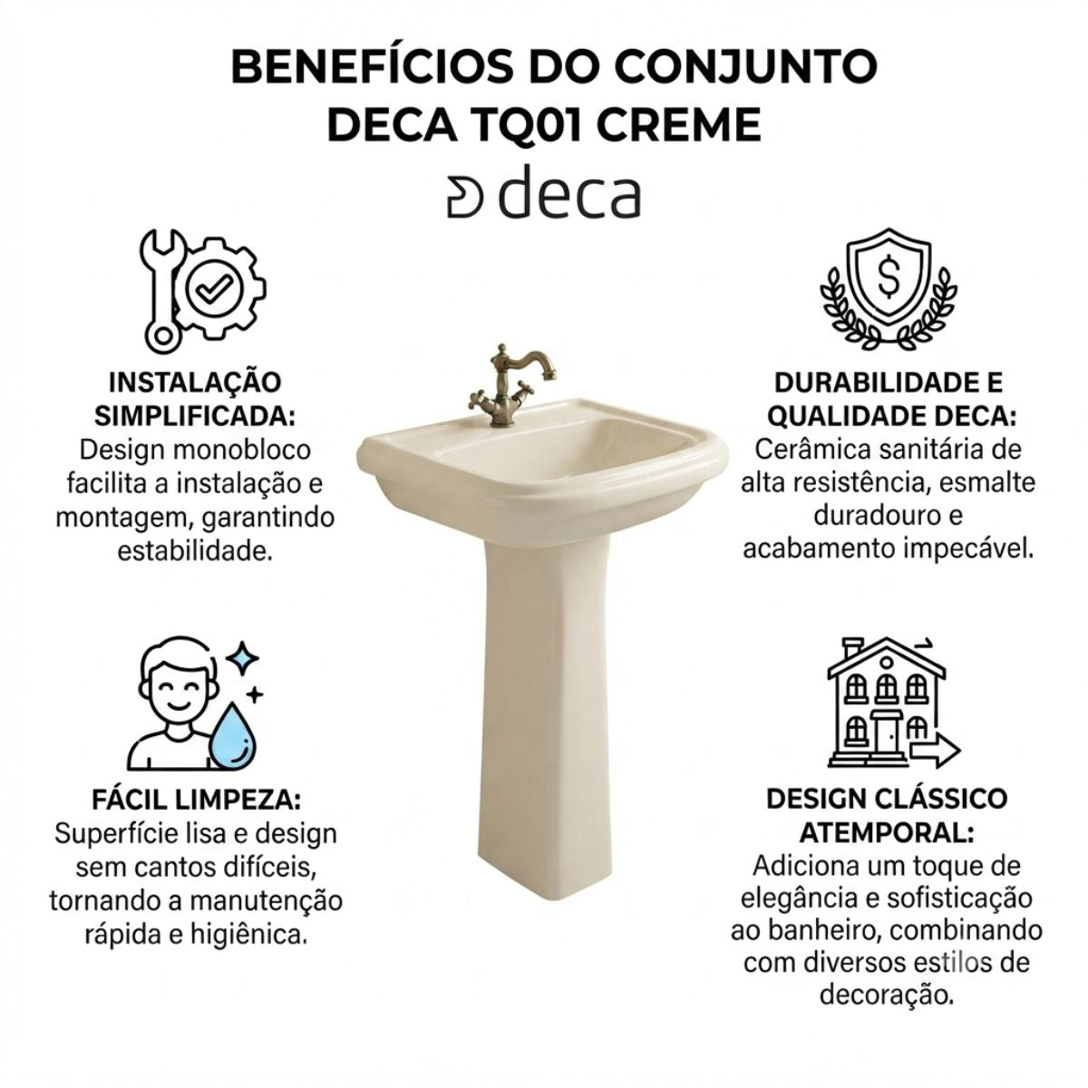 Coluna Tanque Tq01 Creme 1 Deca