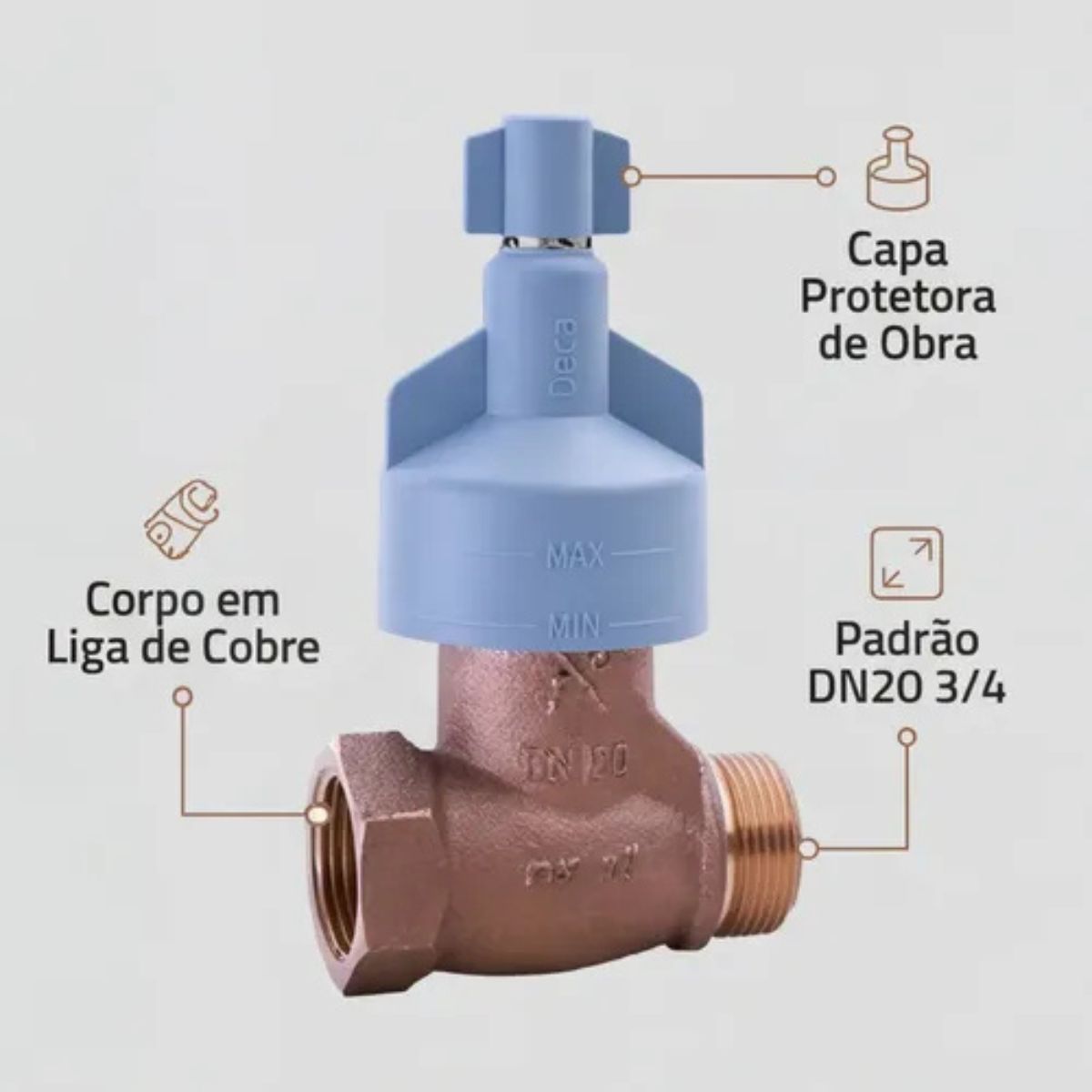 Base para Registro de Pressão para Chuveiro 3/4" (DN20) Deca