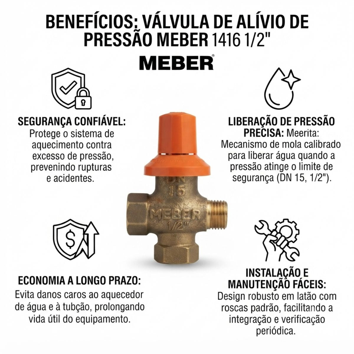 Base para Registro de Pressão 1416 1/2" Meber