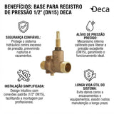 Base para Registro de Pressão 1/2" (DN15) Deca