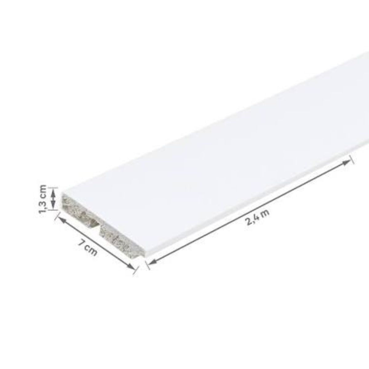 Rodapé Poliestireno Branco BR 240cm Modelo 451 70x13mm Santa Luzia