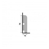 Rodapé Poliestireno Branco BR 240cm Modelo 446 70x15mm Santa Luzia