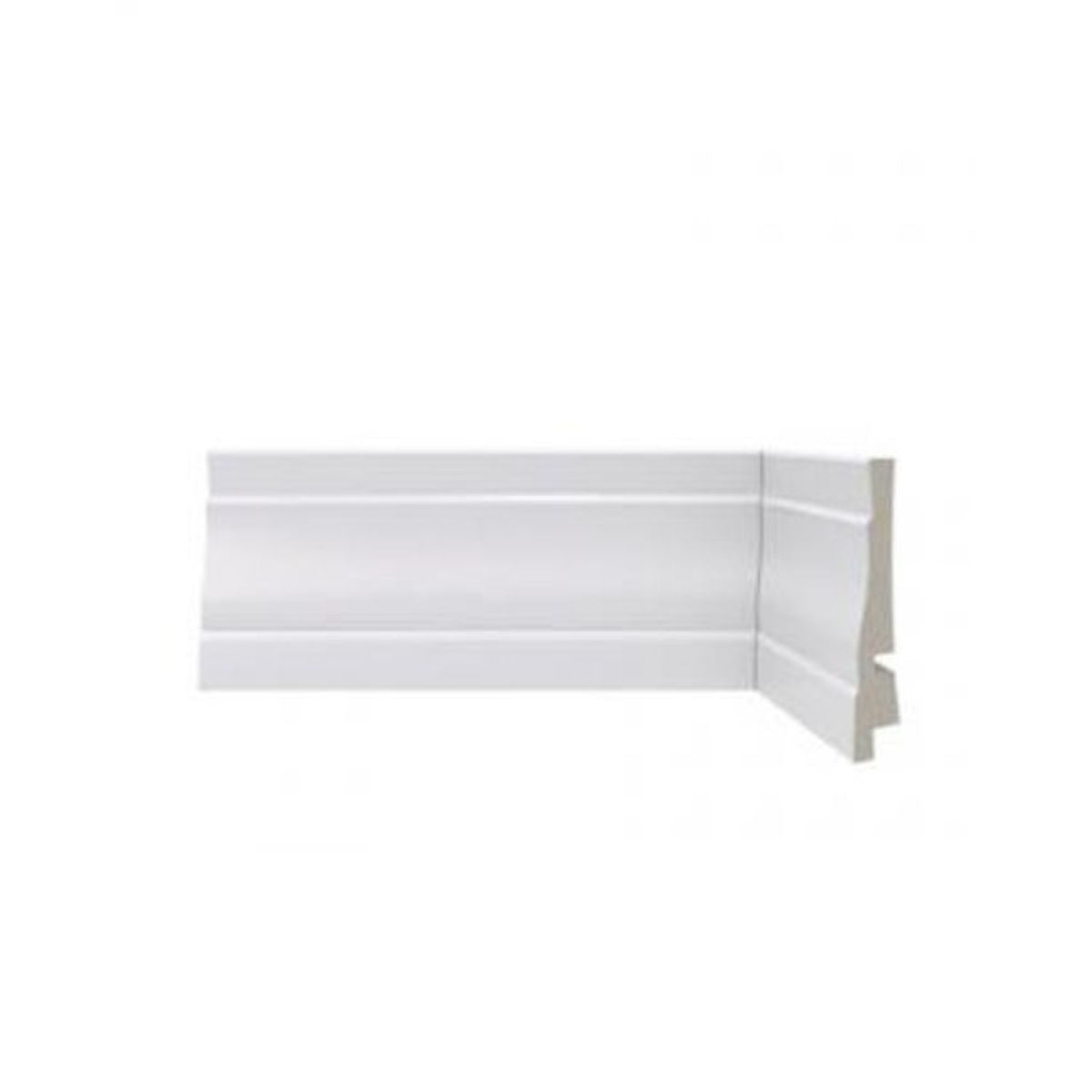 Rodapé Poliestireno Branco BR 240cm Modelo 443 89x17mm Santa Luzia