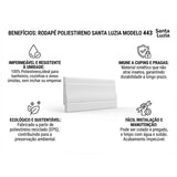 Rodapé Poliestireno Branco BR 240cm Modelo 443 89x17mm Santa Luzia
