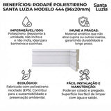 Rodapé Poliestireno Branco BR 240cm Modelo 444 96x20mm Santa Luzia