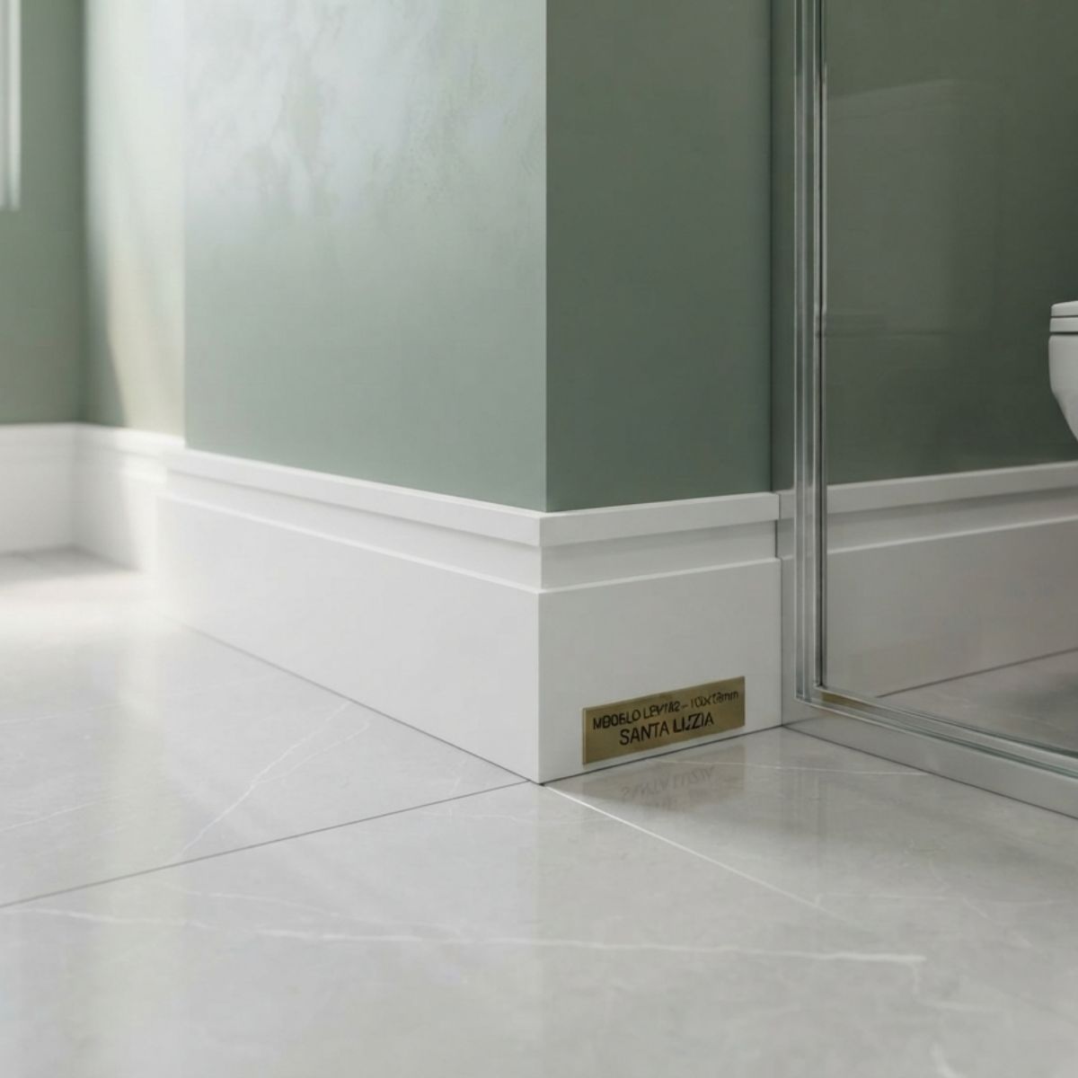 Rodapé Poliestireno Branco 240cm Modelo LEV102 100x13mm Santa Luzia