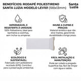 Rodapé Poliestireno Branco 240cm Modelo LEV101 100x13mm Santa Luzia