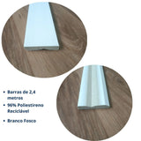 Rodapé Branco Liso 240cm Modelo LEV71 70x13mm Santa Luzia