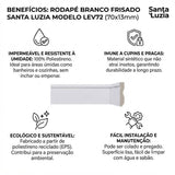 Rodapé Branco Frisado 240cm Modelo LEV72 70x13mm Santa Luzia