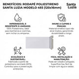 Rodapé Poliestireno RP/BR Branco 240cm Modelo 493 120x16mm Santa Luzia