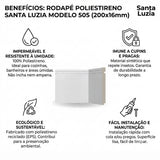 Rodape Polie. Branco Br 240cm Mod 505 200x16mm Santa Luzia