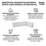 Rodapé Poliestireno Branco BR 240cm Modelo 473 50x13mm Santa Luzia