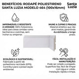 Rodapé Poliestireno Branco BR 240cm Modelo 464 100x16mm Santa Luzia