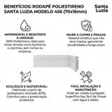 Rodapé Poliestireno Branco BR 240cm Modelo 456 70x16mm Santa Luzia