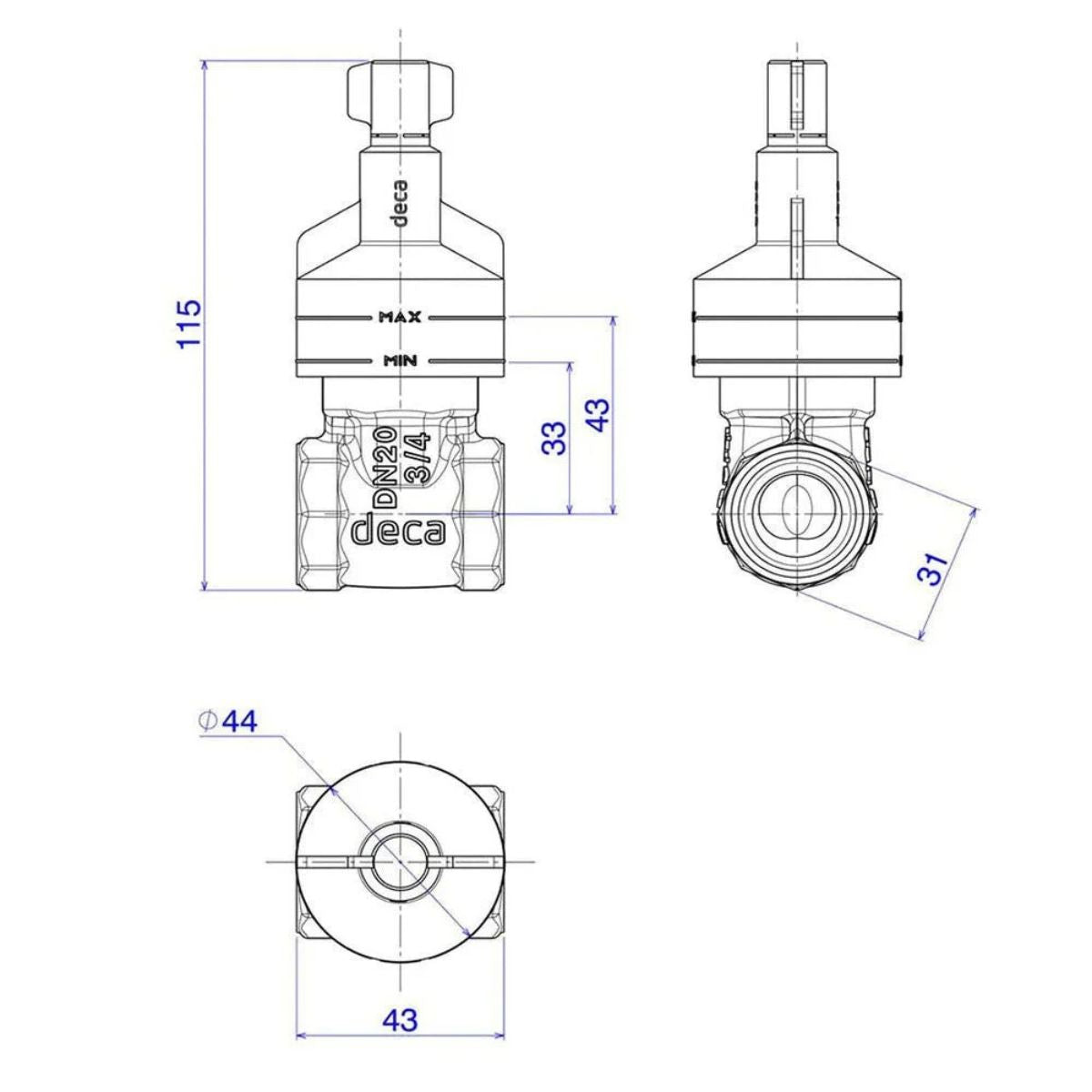 Base Registro de Gaveta Deca 3/4" DN20 Original Deca