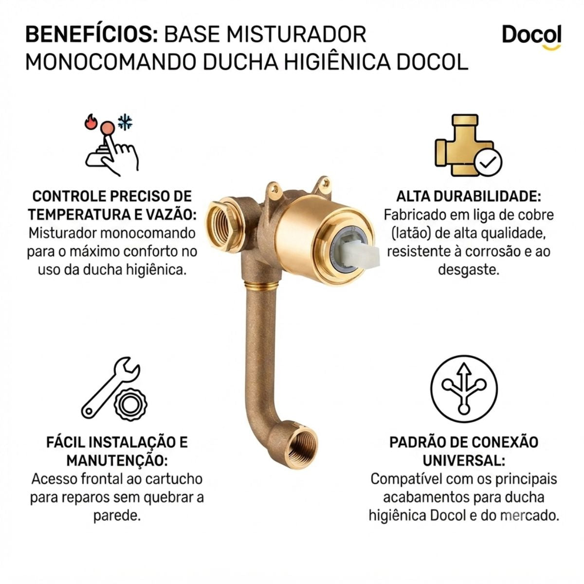 Base Misturador Monocomando Ducha Higienica Docol