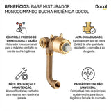 Base Misturador Monocomando Ducha Higienica Docol