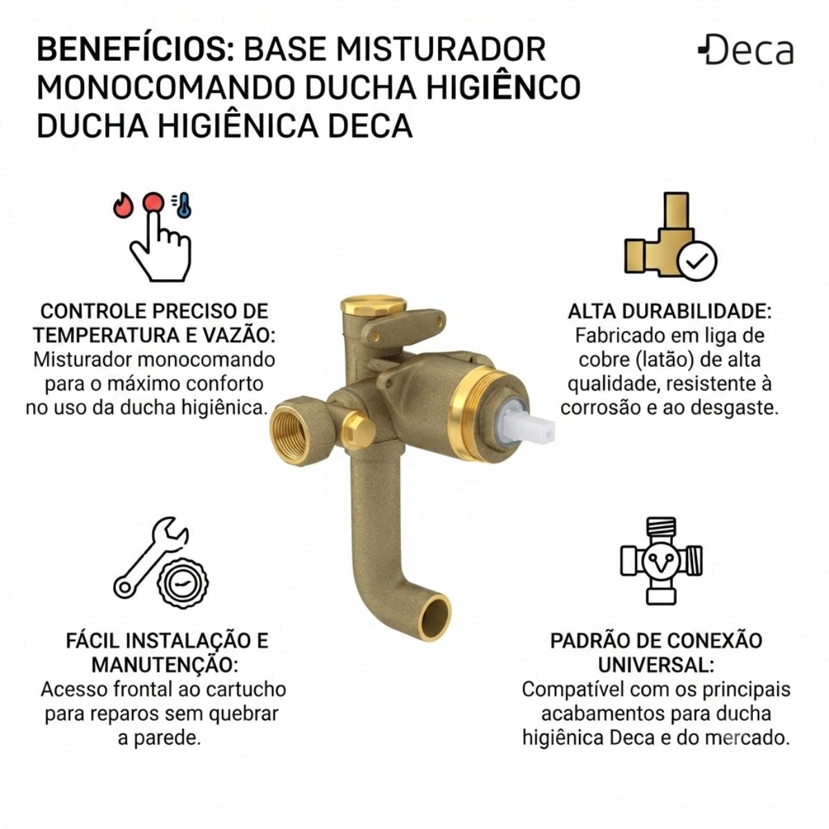 Base Misturador Mono comando Ducha Higiênica Deca
