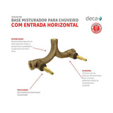 Base Misturador Chuveiro Horizontal 3/4" Deca