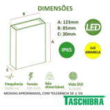 Arandela Led Quadre 3000k Preto Taschibra