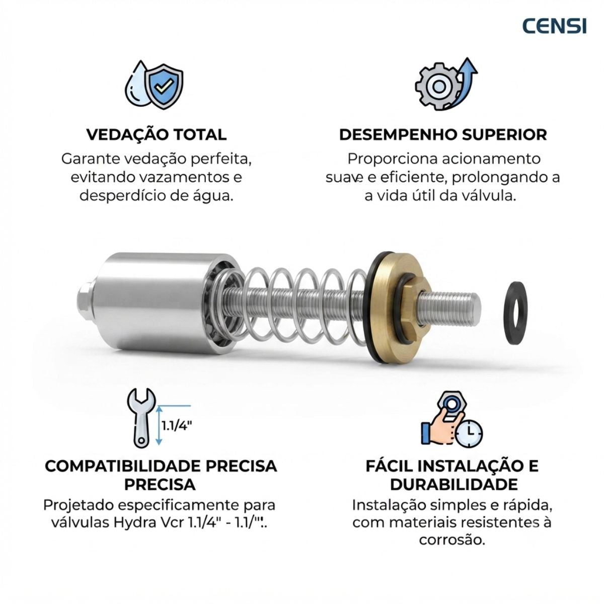 Acionador Completo Válvula Hydra Vcr 1.1/4" - 1.1/ Censi