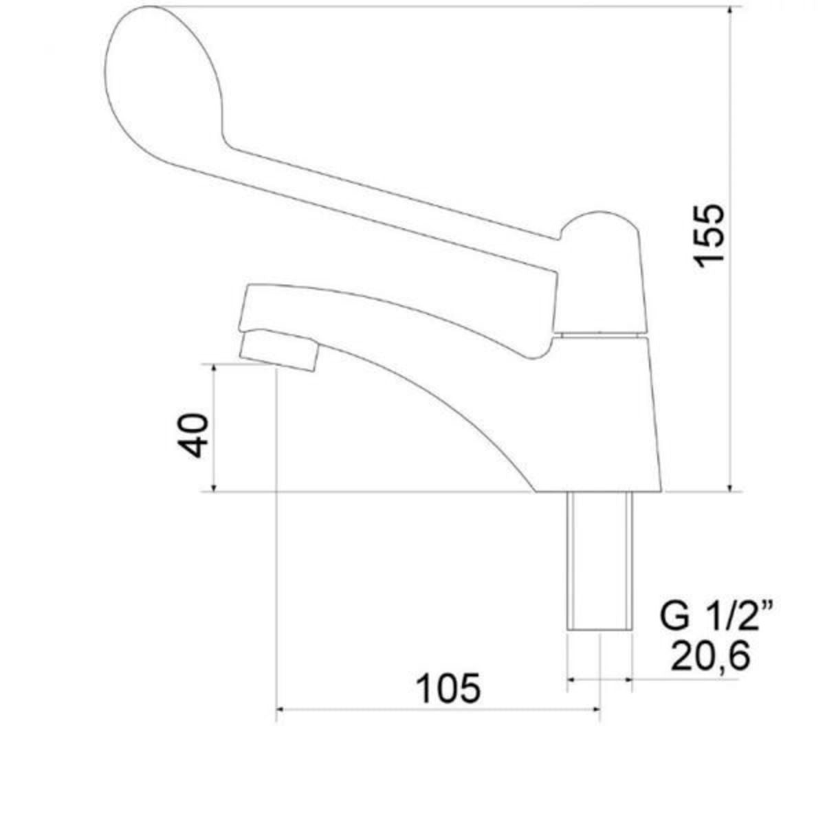 Torneira para Lavatório de Bancada 1193 C58 1/4 de Volta Meber