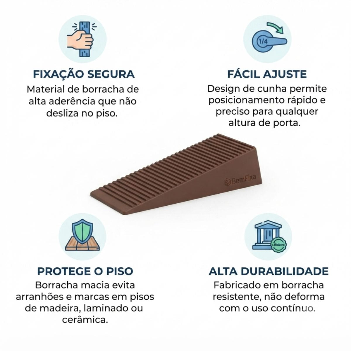Cunha para Retenção de Porta Marrom BemFixa