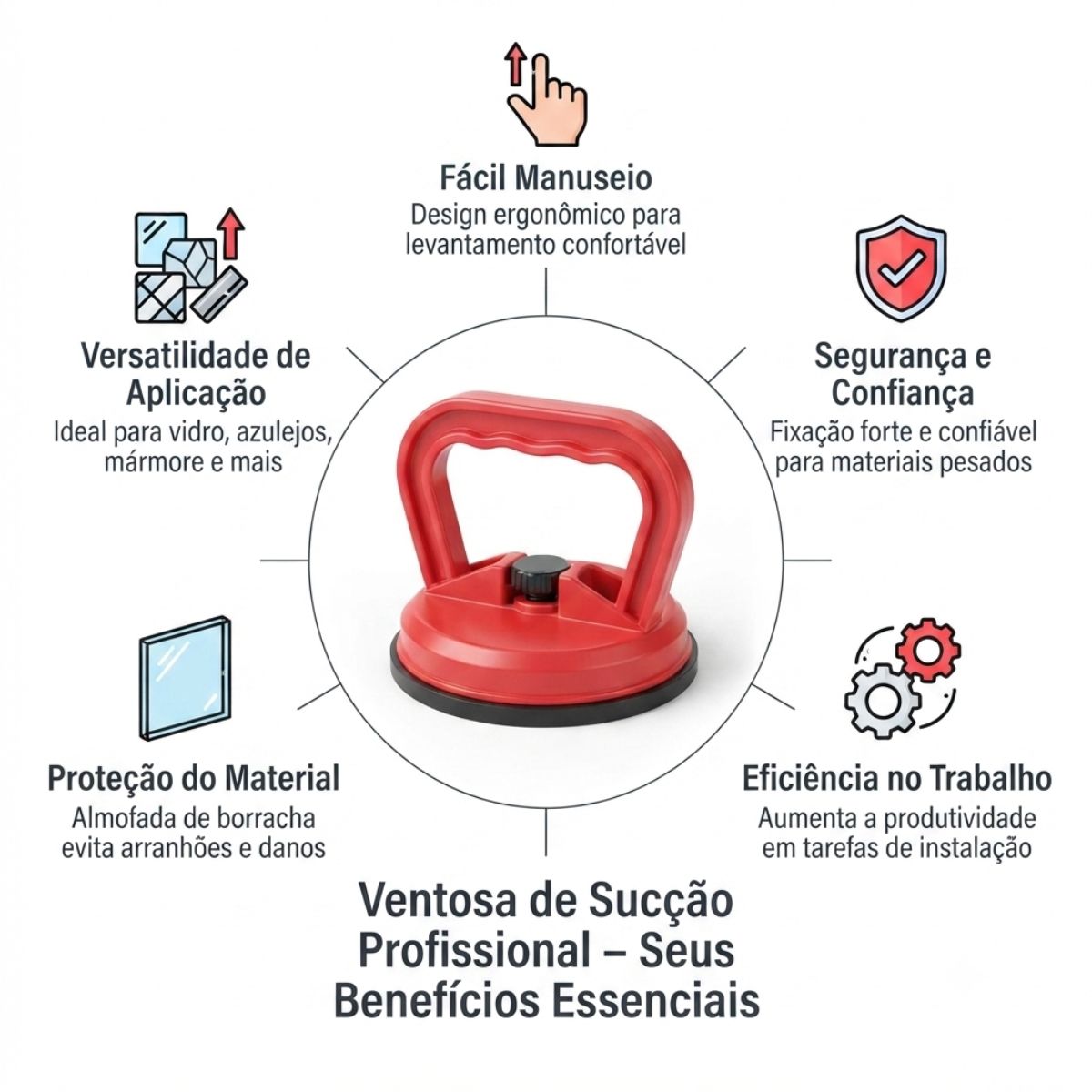 Ventosa Plástica de Sucção Atlas