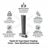 Tapete de Yoga Yogakap Cinza 60cm x 166cm Kapazi