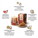 Vela Perfumada Premium 60g Torta de Maçã e Canela Chama de Ouro