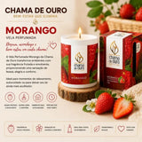 Vela Perfumada Premium 60g Morango Chama de Ouro