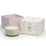 Vela Perfumada Copo de Madeira 70g Flores de Lírio Chama de Ouro