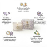 Vela Perfumada Copo de Madeira 70g Figo e Jasmim Branco Chama de Ouro