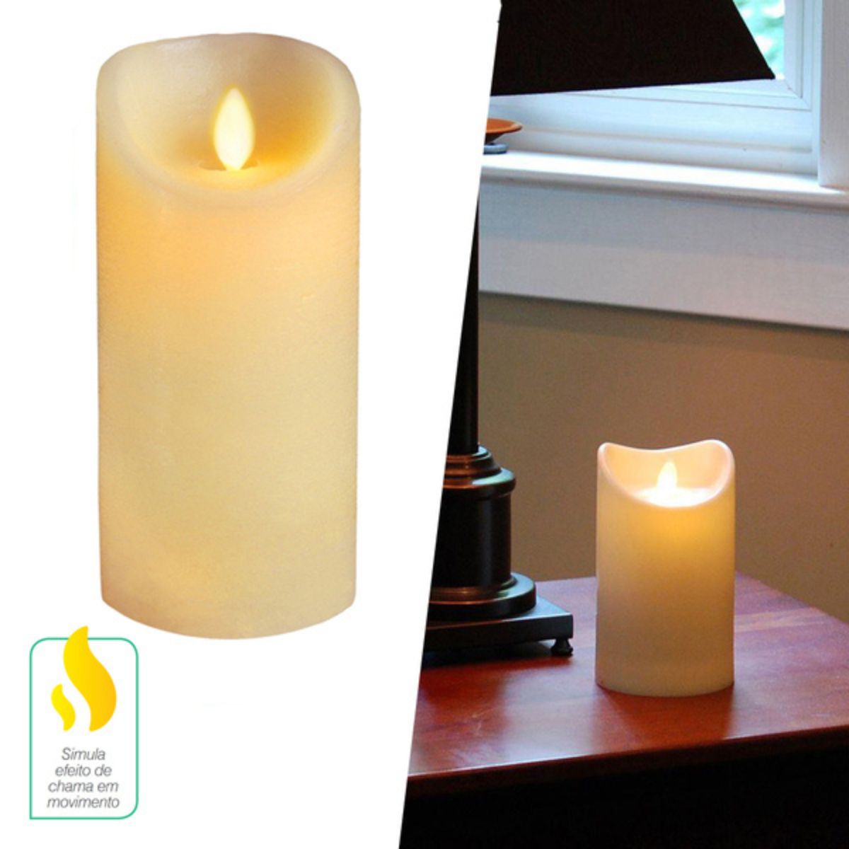 Vela Led 15cm Amarelo Taschibra
