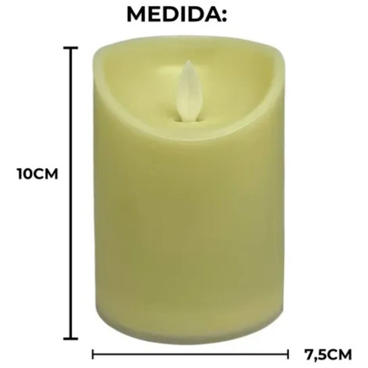 Vela LED 10cm Amarela Taschibra