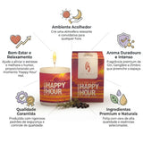 Vela Aromática 60g Happy Hour By Gi Barros Aroma Relaxante Chama de Ouro