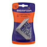 Cantoneira Zincada 50x50mm com 4 Peças BemFixa
