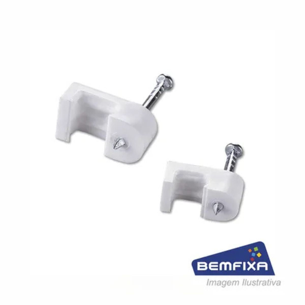 Cartela Fixa Cabo 12mm Branco BemFixa