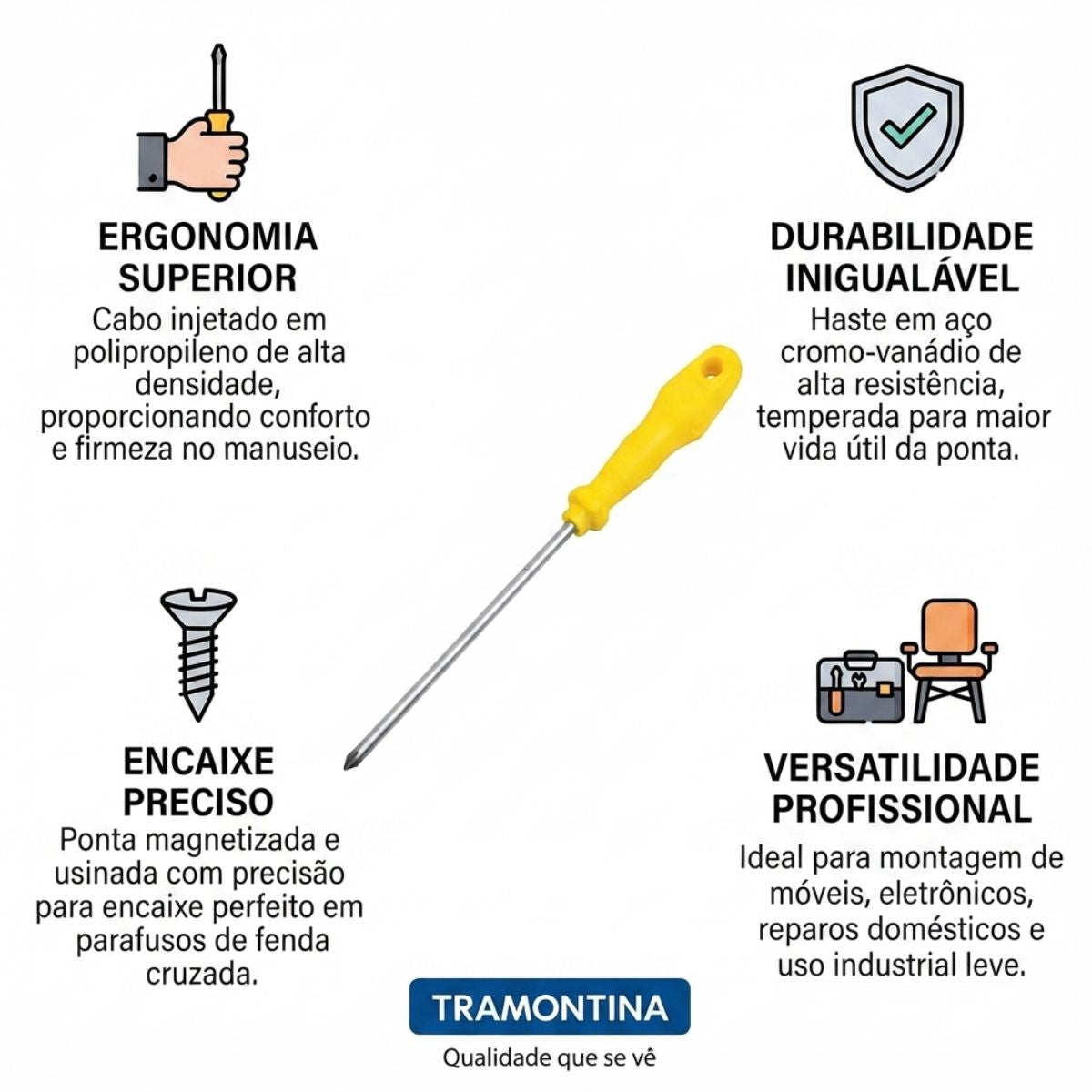 Chave de Fenda Cruzada 8 x 200 mm – 5/16" x 8" Tramontina