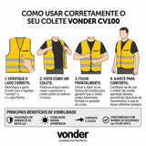 Colete S/Bolso Amarelo Cv100 Vonder
