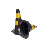 Cone de Sinalização PVC Amarelo e Preto 50 cm Worker