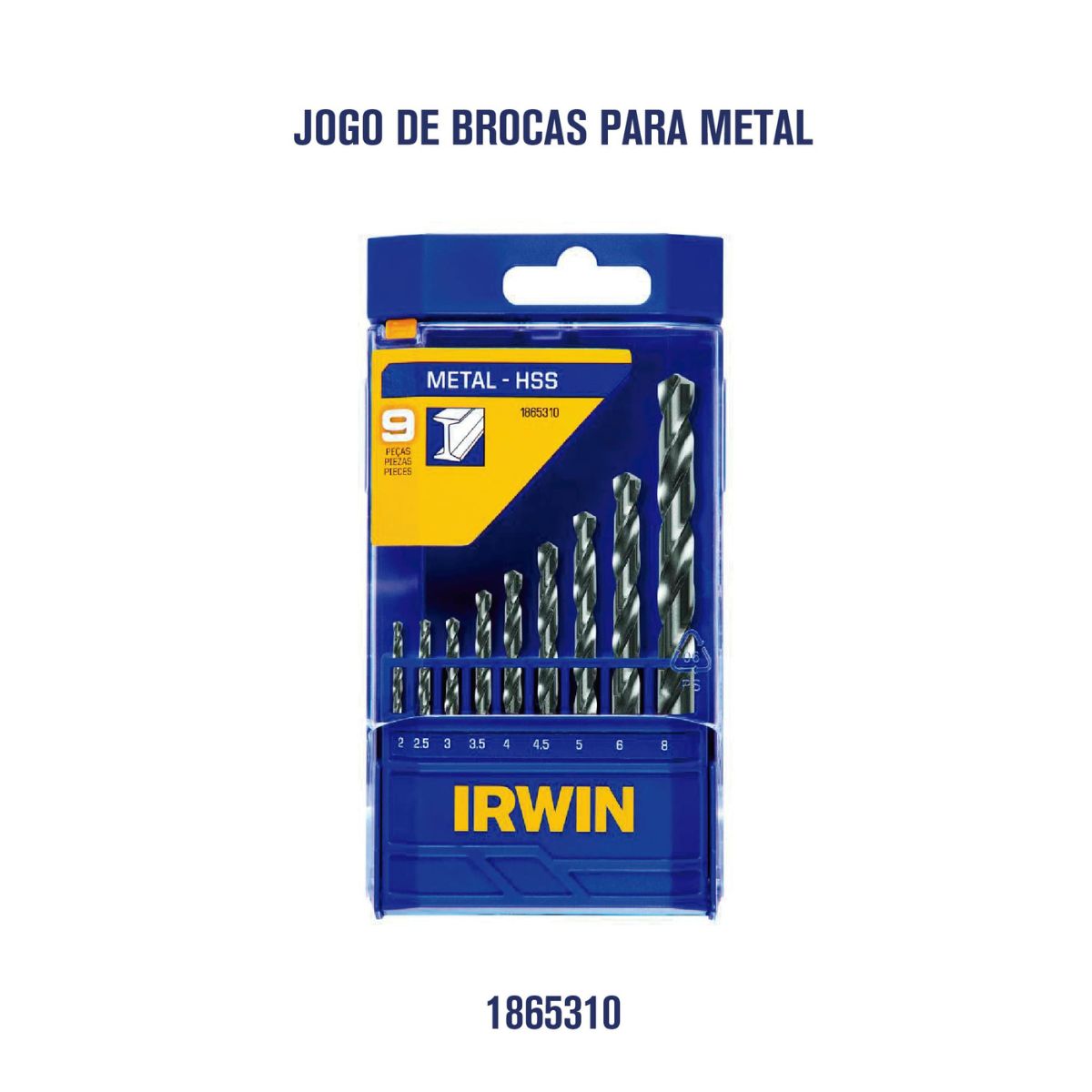 Jogo de Brocas de Aço Rápido com 9 Peças 2 a 8 mm Irwin