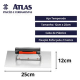 Desempenadeira de Aço T Lisa com Aba 12 x 25 cm Atlas