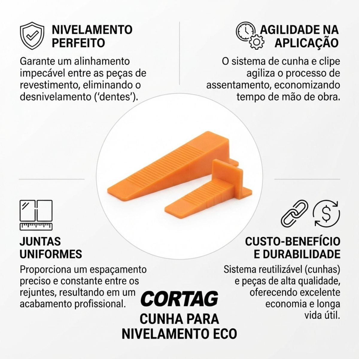 Cunha para Nivelamento 50 Peças Eco Cortag