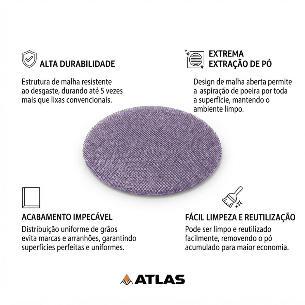 Disco Abrasivo Telado 220 mm – 15 cm Atlas