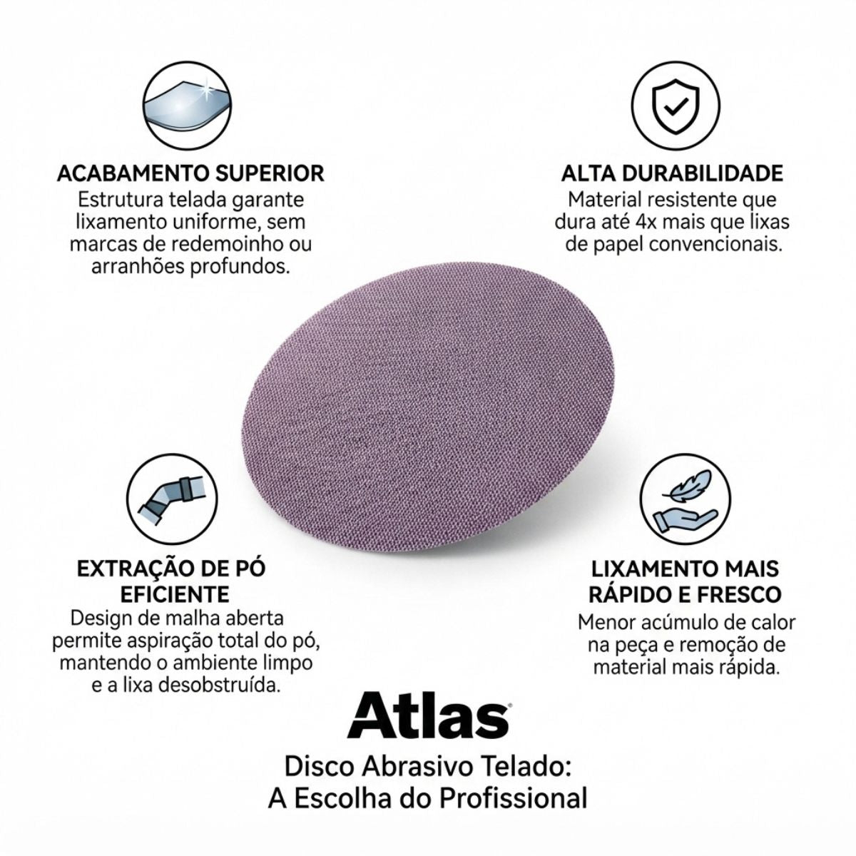 Disco Abrasivo Telado Grão 240 Atlas