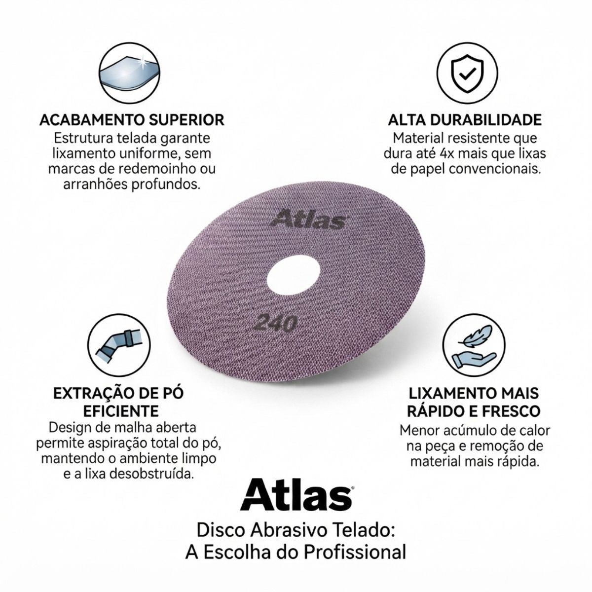 Disco Abrasivo Telado 225 240 Atlas