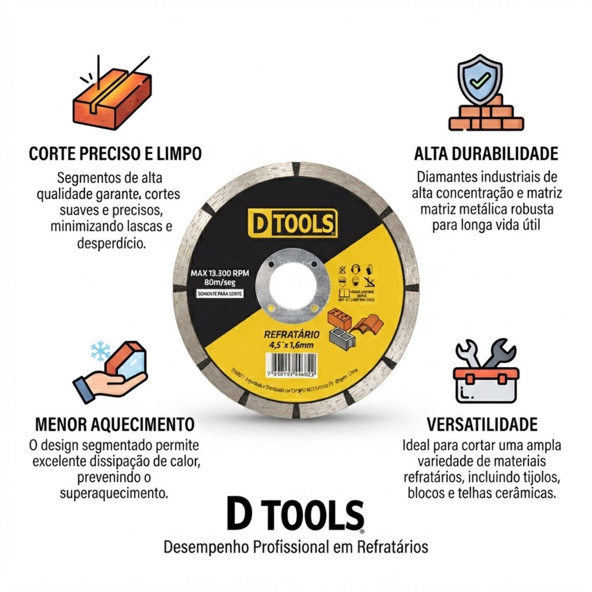 Disco Refratario 4,5 X 1,6mm Dtools