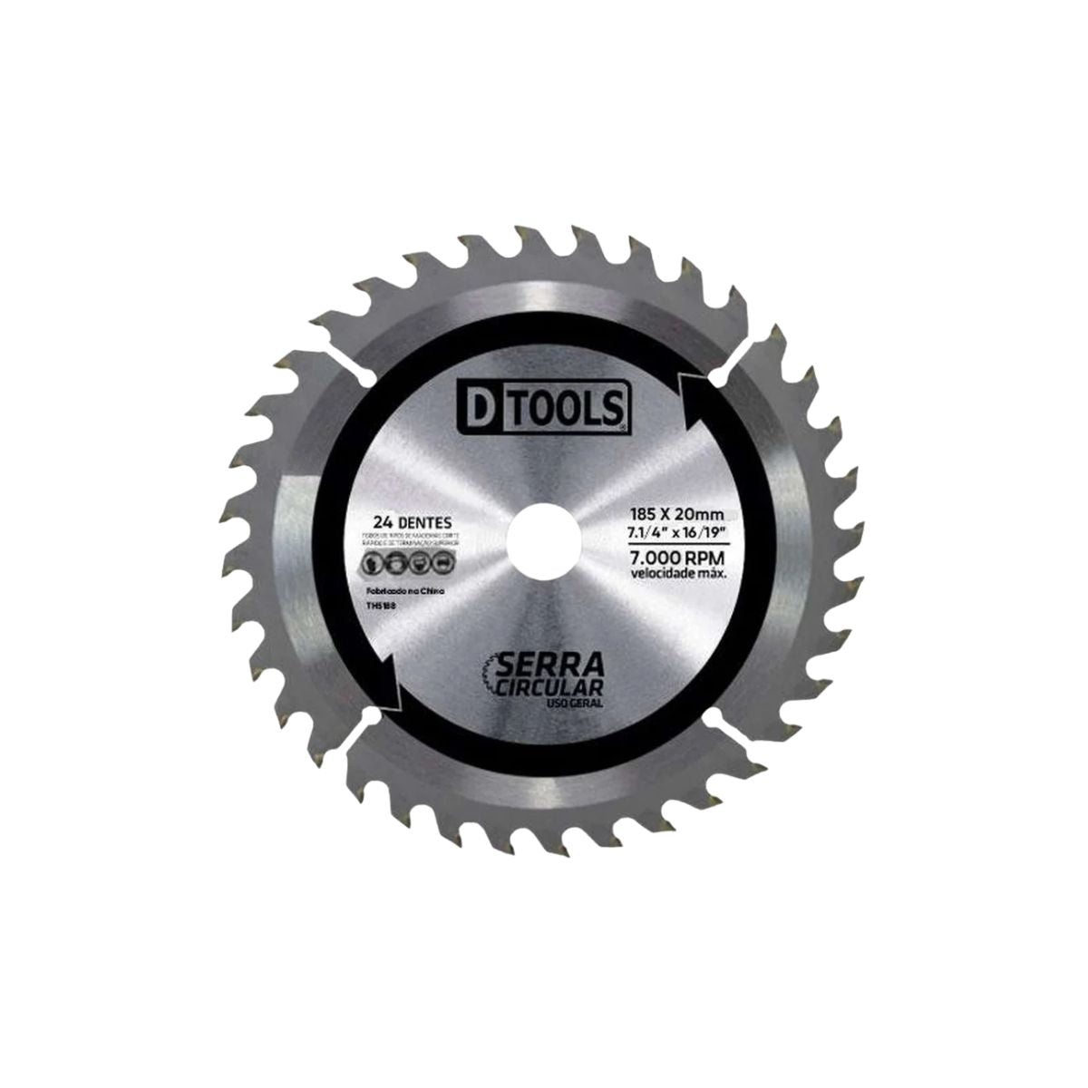 Disco Serra Circular Com Videa 7 1/4 24 Dentes Dtools