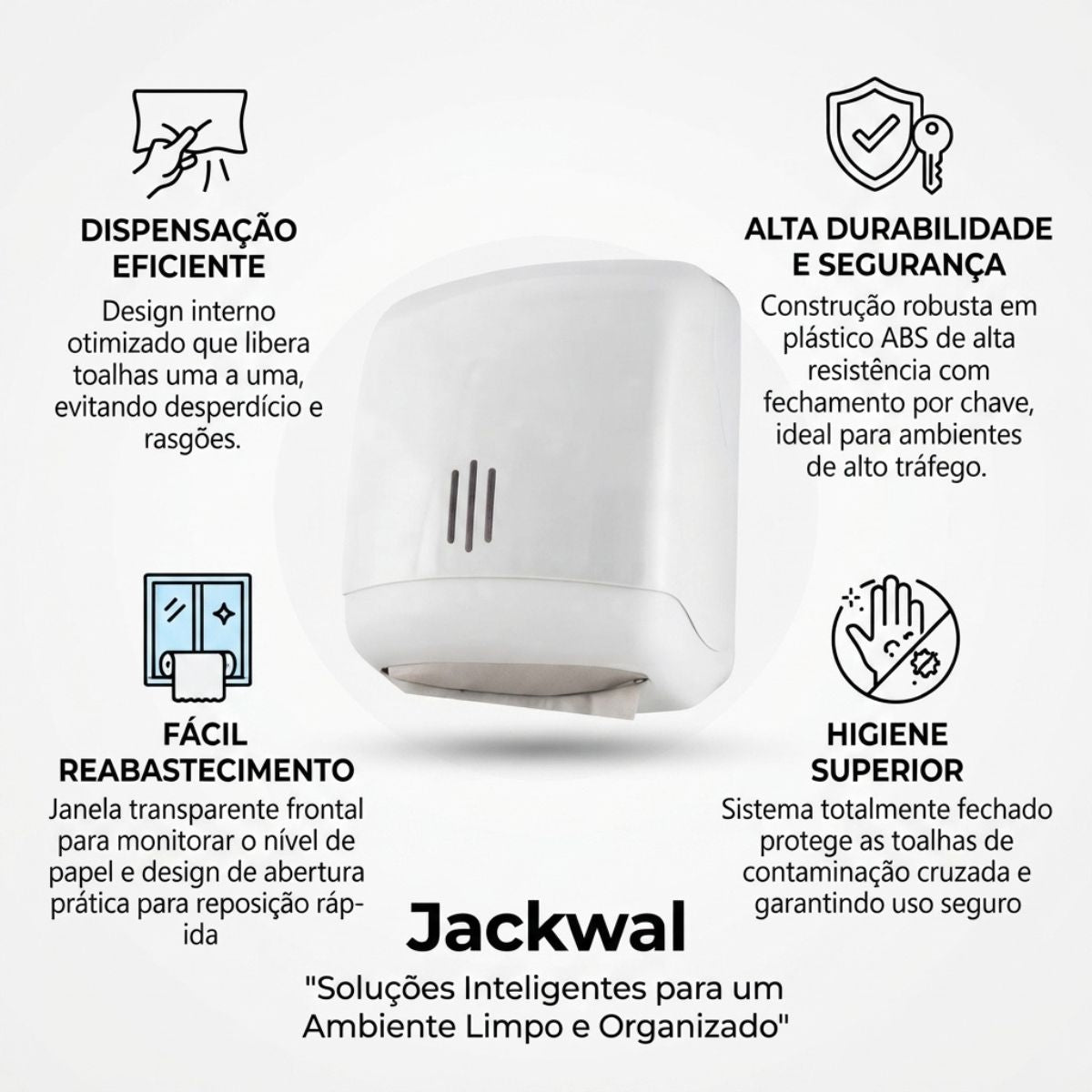 Dispensador Branco Papel Toalha Jackwal